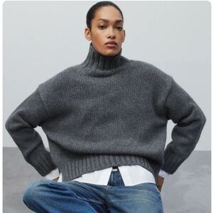 J. Crew Cotton‎ Turtleneck Sweater Grey Medium
